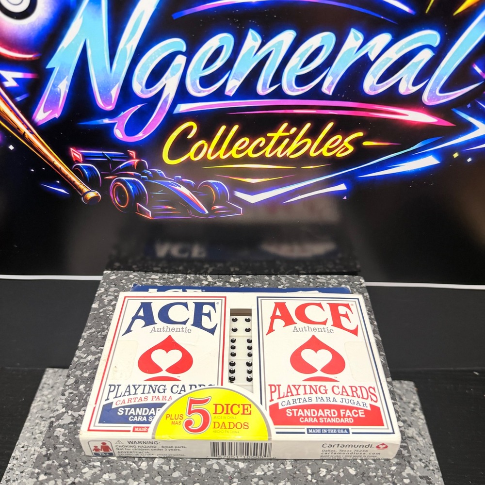 Ace Authentic Playing Cards 2 Decks and 5 Dice Set Cartamundi Standard Face NEW
